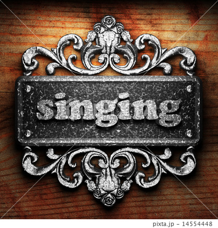 singing word of iron on wooden background singing word of iron on wooden background 14554448
