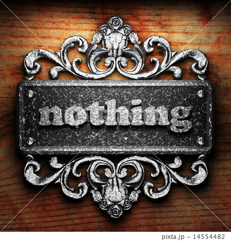 nothing word of iron on wooden background 14554482