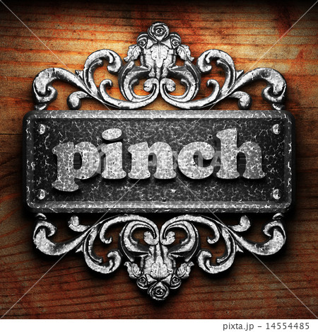 pinch word of iron on wooden background pinch word of iron on wooden background 14554485