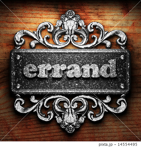 errand word of iron on wooden background errand word of iron on wooden background 14554495
