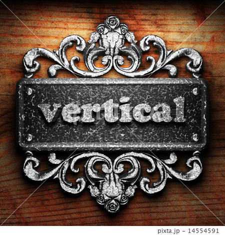 vertical word of iron on wooden background 14554591
