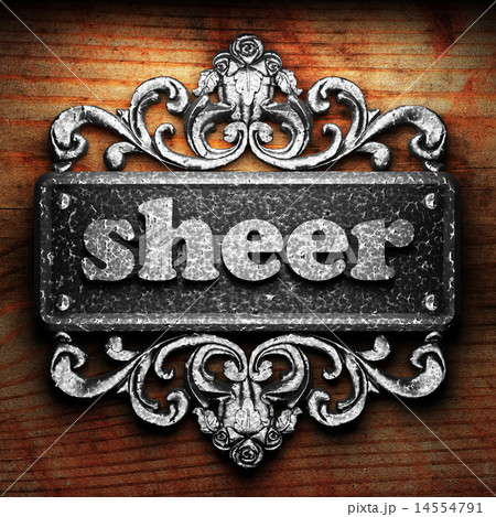 sheer word of iron on wooden background 14554791