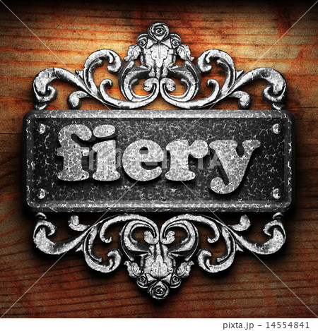 fiery word of iron on wooden background fiery word of iron on wooden background 14554841