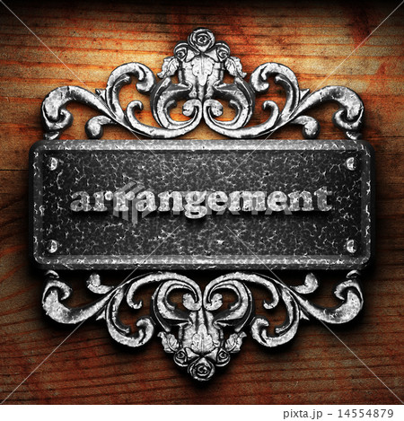 arrangement word of iron on wooden background 14554879