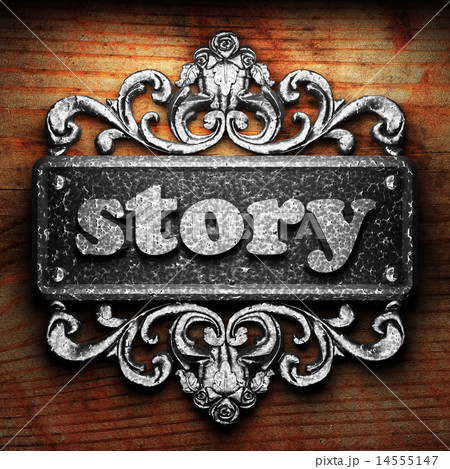 story word of iron on wooden background story word of iron on wooden background 14555147