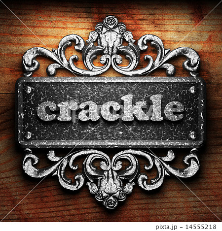 crackle word of iron on wooden background crackle word of iron on wooden background 14555218