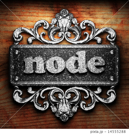 node word of iron on wooden background 14555288