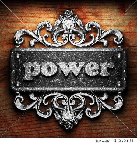 power word of iron on wooden background 14555343