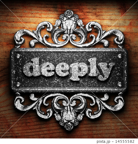 deeply word of iron on wooden background 14555582