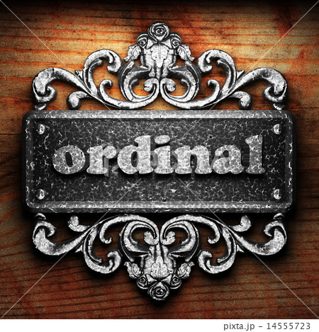 ordinal word of iron on wooden background 14555723