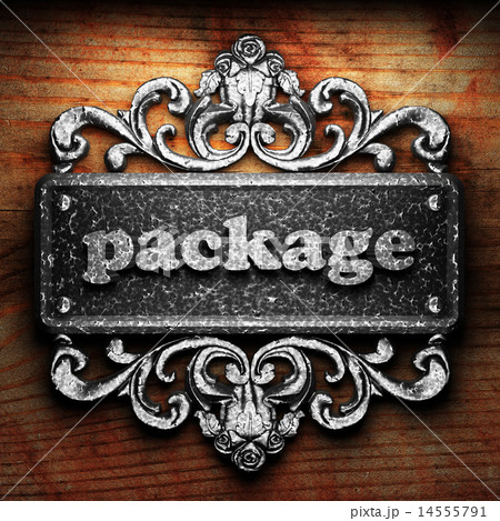package word of iron on wooden background package word of iron on wooden background 14555791