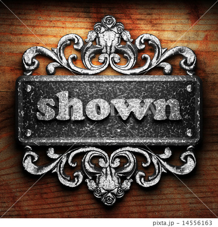 shown word of iron on wooden background 14556163