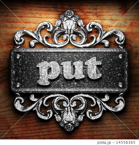 put word of iron on wooden background 14556365