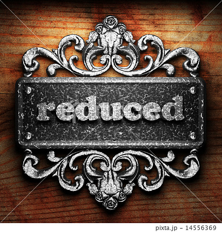 reduced word of iron on wooden background 14556369