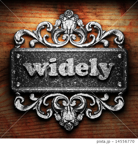 widely word of iron on wooden background widely word of iron on wooden background 14556770