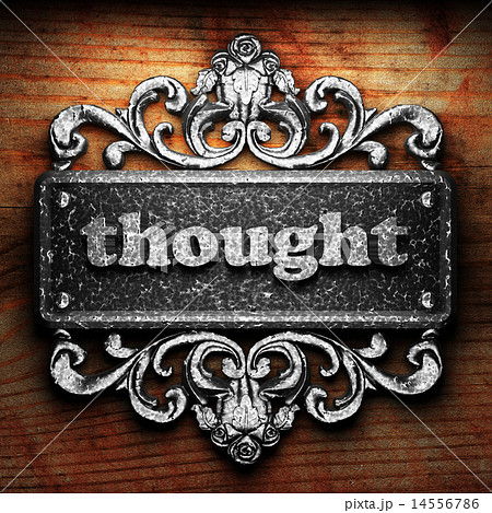 thought word of iron on wooden background 14556786
