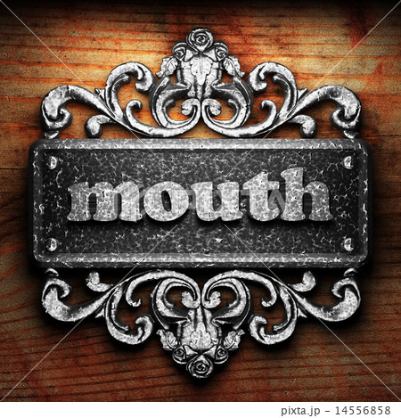 mouth word of iron on wooden background mouth word of iron on wooden background 14556858