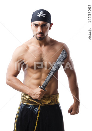 Man in pirate costume in halloween concept Man in pirate costume in halloween concept 14557002