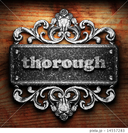 thorough word of iron on wooden background 14557283