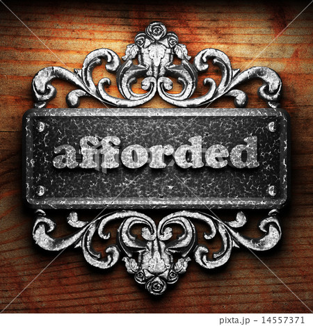 afforded word of iron on wooden background afforded word of iron on wooden background 14557371