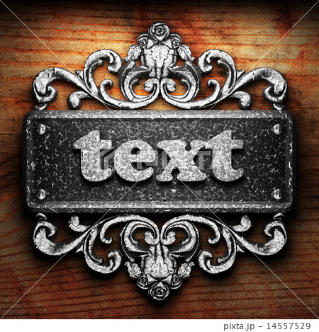 text word of iron on wooden background 14557529