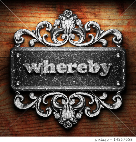 whereby word of iron on wooden background 14557658