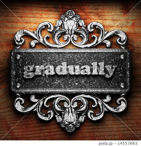 gradually word of iron on wooden background 14557663