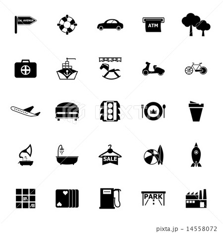 Map place icons on white background Map place icons on white background 14558072