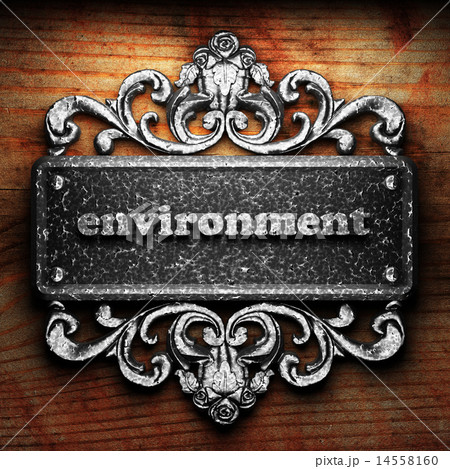 environment word of iron on wooden background environment word of iron on wooden background 14558160