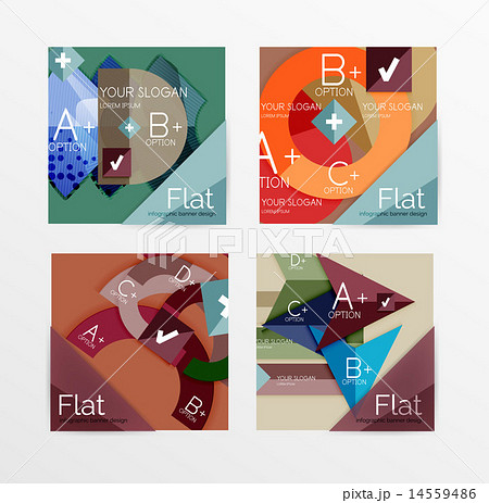 Flat design square shape infographic banner 14559486