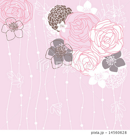 pink background with flowers 14560628