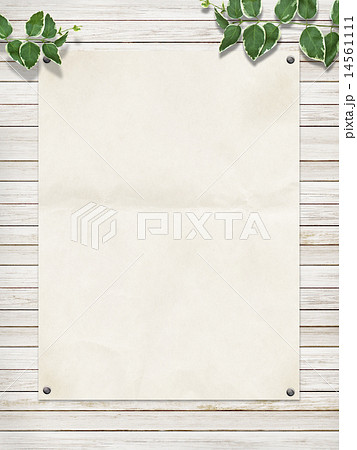 ナチュラル背景 木 紙 葉のイラスト素材 14561111 Pixta