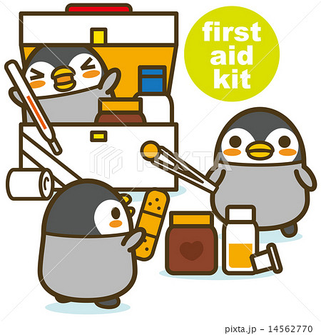 ペンギンカフェ 救急箱のイラスト素材