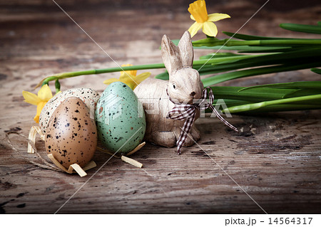 Easter decoration with cute lamb and eggs Easter decoration with cute lamb and eggs 14564317
