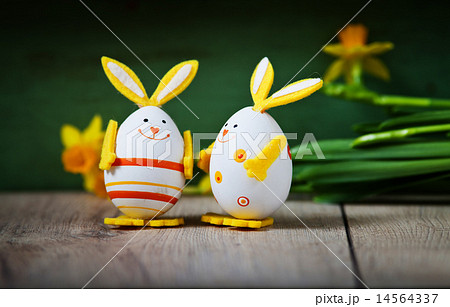 Easter decoration with cute lamb and eggs Easter decoration with cute lamb and eggs 14564337