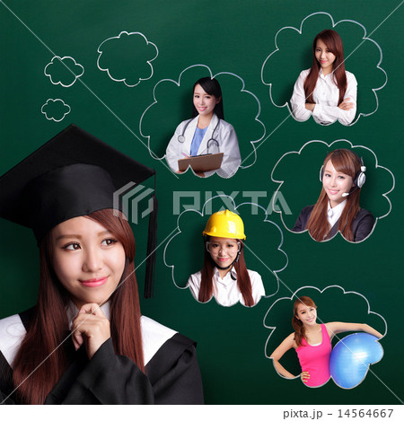 graduate student woman think future graduate student woman think future 14564667