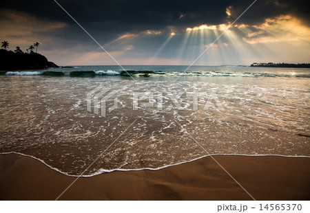 Sunset on tropical beach Sunset on tropical beach 14565370