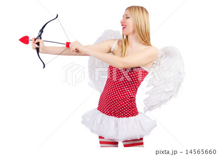 Woman with bow in valentine concept 14565660
