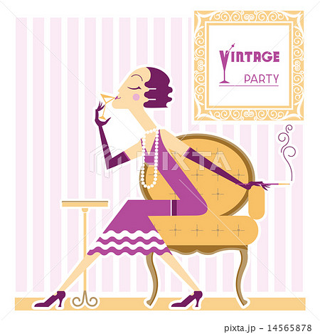 Vintage flapper girl with cigaret Vintage flapper girl with cigaret 14565878