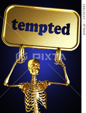 tempted word and golden skeleton 14567892