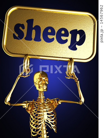 sheep word and golden skeleton 14567962