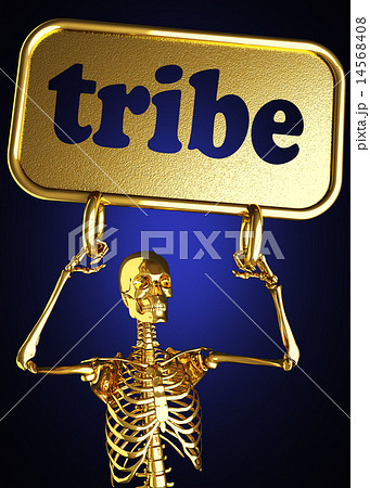 tribe word and golden skeleton 14568408