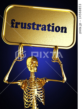 frustration word and golden skeleton 14568853