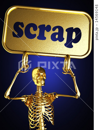 scrap word and golden skeleton 14569148