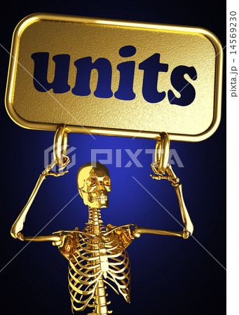 units word and golden skeleton 14569230