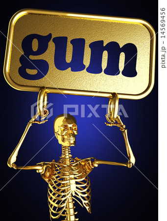 gum word and golden skeleton 14569456