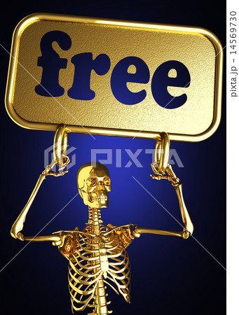 free word and golden skeleton 14569730