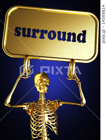 surround word and golden skeleton 14569814