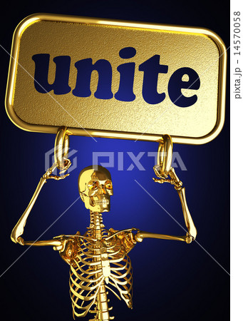 unite word and golden skeleton 14570058