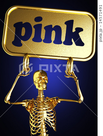 pink word and golden skeleton pink word and golden skeleton 14571491